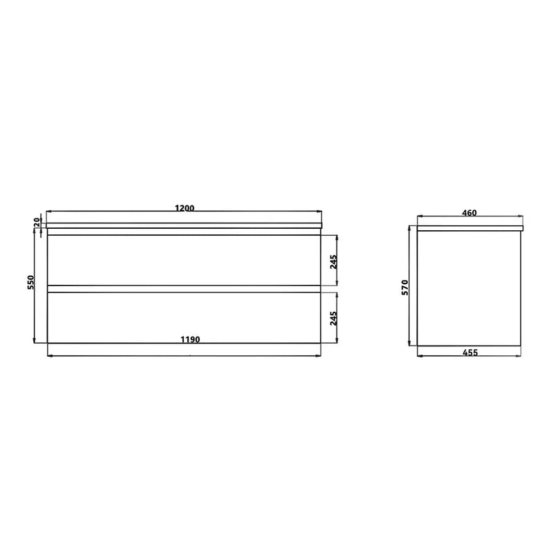 White Oak Wood Grain PVC Vacuum Filmed MDF Board Wall Hung Vanity (600mm/750mm/900mm/1200mm/1500mm) - FIL Kitchen Bathroom