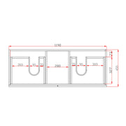 White Oak Wood Grain PVC Vacuum Filmed MDF Board Wall Hung Vanity (600mm/750mm/900mm/1200mm/1500mm) - FIL Kitchen Bathroom
