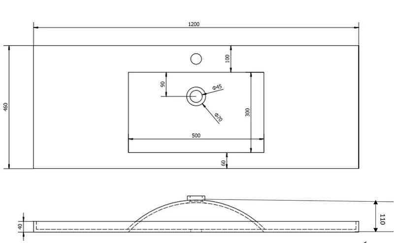 Poseidon Poly Top (450mm/600mm/750mm/900mm/1200mm) - FIL Kitchen Bathroom