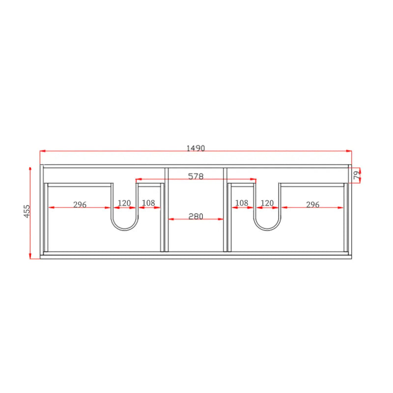 White Oak Wood Grain PVC Vacuum Filmed MDF Board Wall Hung Vanity (600mm/750mm/900mm/1200mm/1500mm) - FIL Kitchen Bathroom