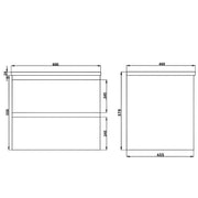 White Oak Wood Grain PVC Vacuum Filmed MDF Board Wall Hung Vanity (600mm/750mm/900mm/1200mm/1500mm) - FIL Kitchen Bathroom