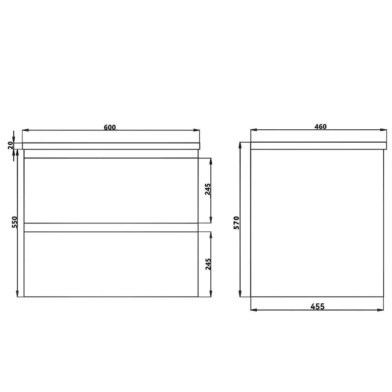 White Oak Wood Grain PVC Vacuum Filmed MDF Board Wall Hung Vanity (600mm/750mm/900mm/1200mm/1500mm) - FIL Kitchen Bathroom