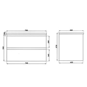 White Oak Wood Grain PVC Vacuum Filmed MDF Board Wall Hung Vanity (600mm/750mm/900mm/1200mm/1500mm) - FIL Kitchen Bathroom