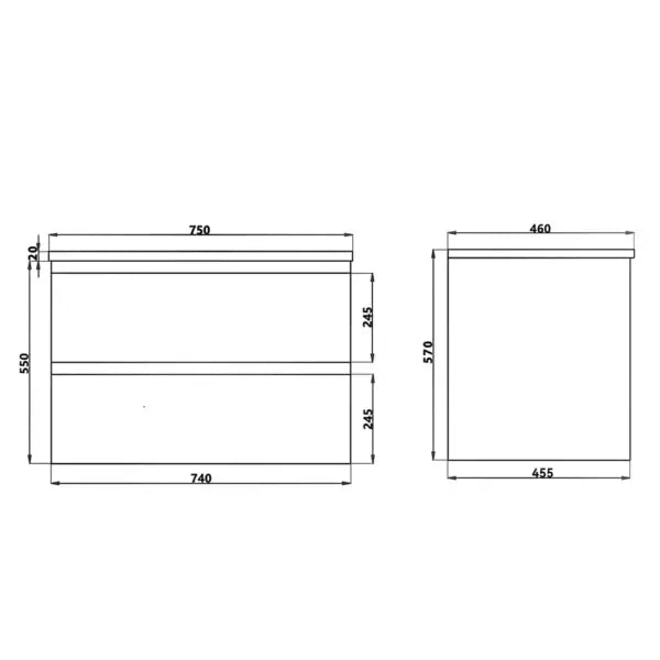 White Oak Wood Grain PVC Vacuum Filmed MDF Board Wall Hung Vanity (600mm/750mm/900mm/1200mm/1500mm) - FIL Kitchen Bathroom