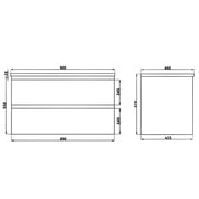 White Oak Wood Grain PVC Vacuum Filmed MDF Board Wall Hung Vanity (600mm/750mm/900mm/1200mm/1500mm) - FIL Kitchen Bathroom