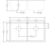 KITCHEN SINK QUARTZ UNDERMOUNT MATTE BLACK/MATTE WHITE 813mm POSEIDON