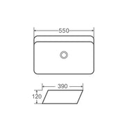 Qtro 55 Counter-top Rectangular Basin at Angle mercioaustralia