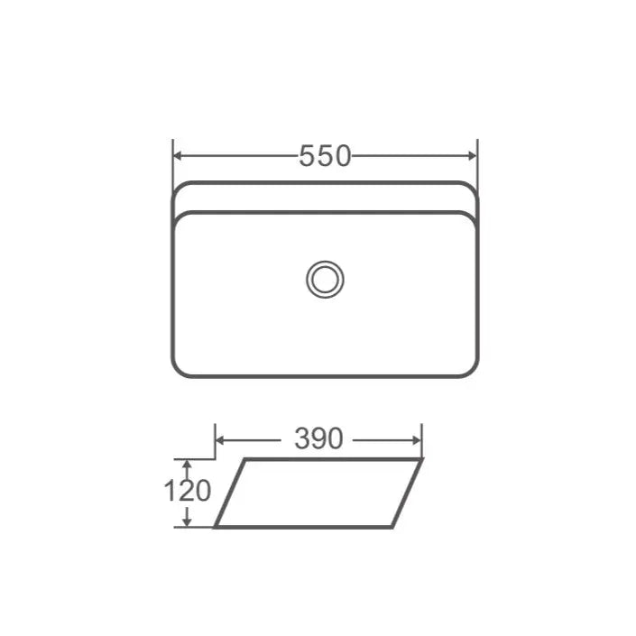 Qtro 55 Counter-top Rectangular Basin at Angle mercioaustralia