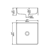 Quartz Above Counter Basin Square Matte Black/Matte White/Matte Grey 380*380*128mm - FIL Kitchen Bathroom