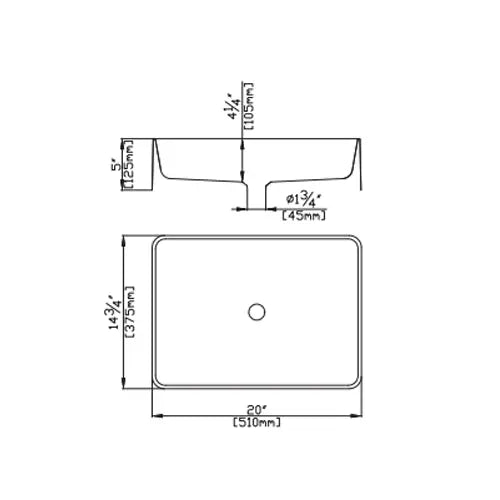 Above Counter Quartz Basin Rectangle Matte Black/Matte White/Matte Grey 510*365*125mm - FIL Kitchen Bathroom