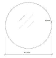 Steel Frame 600mm Round Mirror - Matt Black mercioaustralia