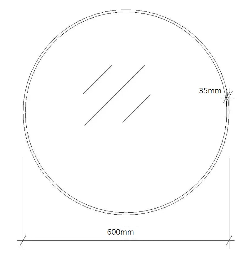 Steel Frame 600mm Round Mirror - Matt Black mercioaustralia