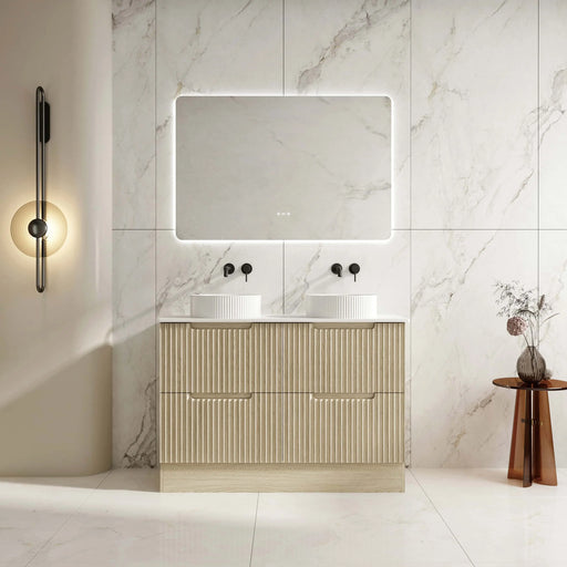 Fluted Rhea 1200mm Freestanding Cabinet - Natural Oak mercioaustralia