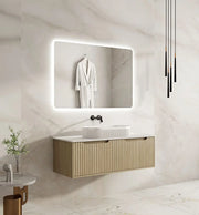 Fluted Rhea 1200mm Wall-Hung Cabinet - Natural Oak mercioaustralia