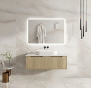 Fluted Rhea 1200mm Wall-Hung Cabinet - Natural Oak mercioaustralia