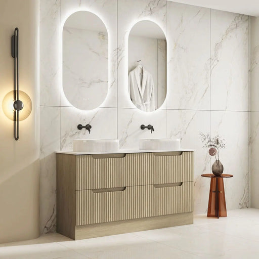 Fluted Rhea 1500mm Freestanding Cabinet - Natural Oak mercioaustralia