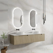 Fluted Rhea 1800mm Wall-Hung Cabinet - Natural Oak mercioaustralia