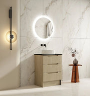 Fluted Rhea 600mm Freestanding Cabinet - Natural Oak mercioaustralia