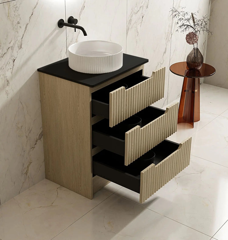 Fluted Rhea 600mm Freestanding Cabinet - Natural Oak mercioaustralia