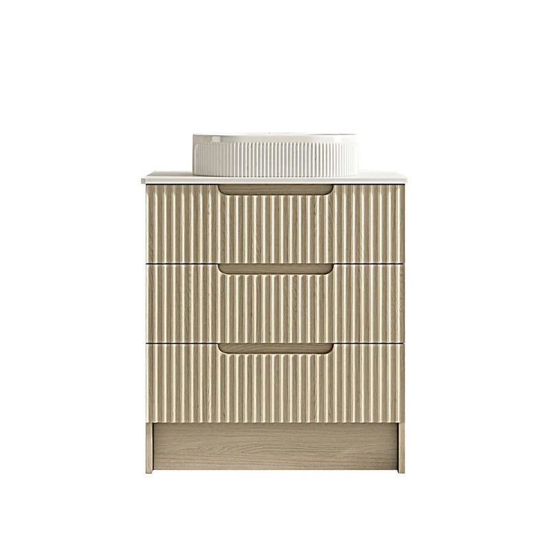 Fluted Rhea 750mm Freestanding Cabinet - Natural Oak mercioaustralia