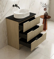 Fluted Rhea 750mm Freestanding Cabinet - Natural Oak mercioaustralia