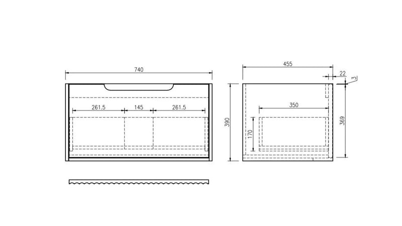 Fluted Rhea 750mm Wall-Hung Cabinet - Natural Oak mercioaustralia