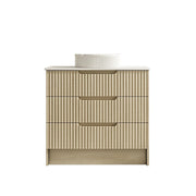 Fluted Rhea 900mm Freestanding Cabinet - Natural Oak mercioaustralia