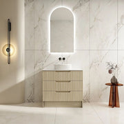 Fluted Rhea 900mm Freestanding Cabinet - Natural Oak mercioaustralia