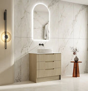 Fluted Rhea 900mm Freestanding Cabinet - Natural Oak mercioaustralia