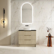 Fluted Rhea 900mm Freestanding Cabinet - Natural Oak mercioaustralia