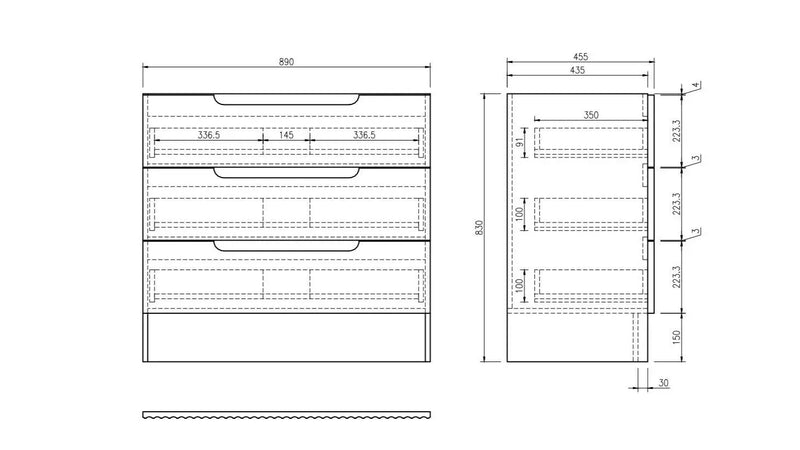 Fluted Rhea 900mm Freestanding Cabinet - Natural Oak mercioaustralia