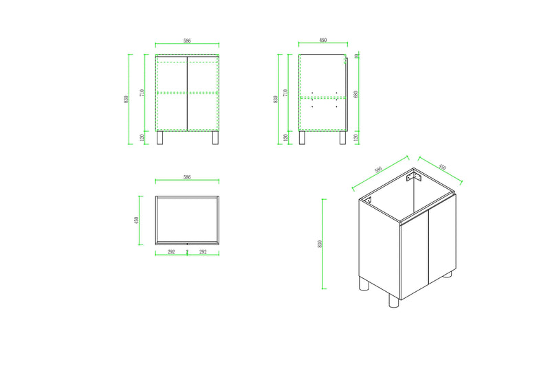 RITA 600mm Freestanding Cabinet - Elegant Oak mercioaustralia