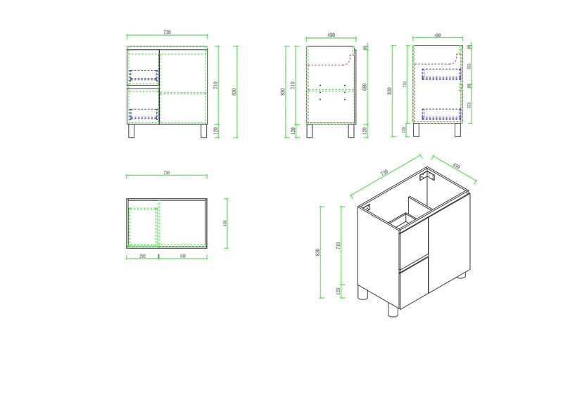 RITA 750mm Freestanding Cabinet (LHD)- Elegant Oak mercioaustralia