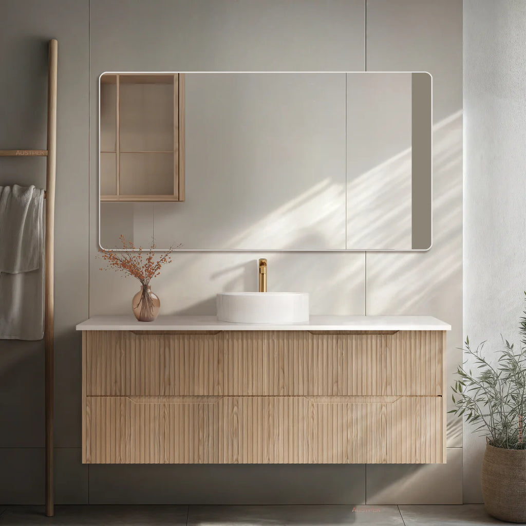 Bali American Oak Single Bowl Wall Hung Vanity 600mm/750mm/900mm/1200mm/1500mm