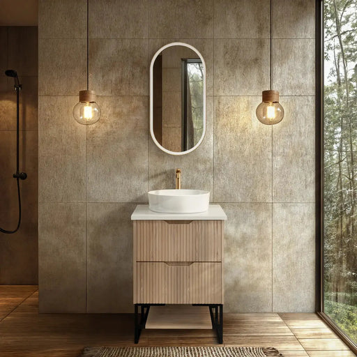 Bali Freestanding vanity American Oak 600mm/750mm/900mm/1200mm/1500mm - FIL Kitchen Bathroom