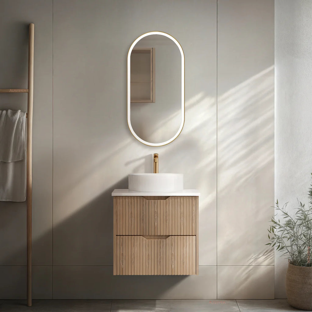 Bali American Oak Single Bowl Wall Hung Vanity 600mm/750mm/900mm/1200mm/1500mm