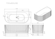 Rose Fluted Back-to-Wall Bathtub - Matt White mercioaustralia