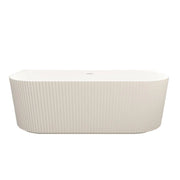 Rose Fluted Back-to-Wall Bathtub - Matt White mercioaustralia