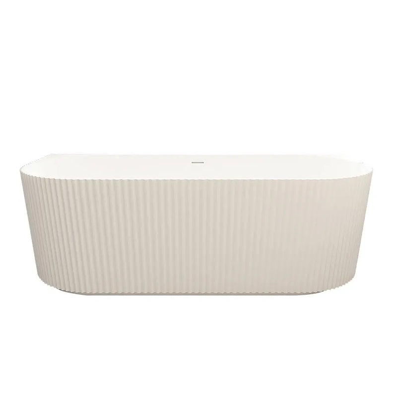 Rose Fluted Back-to-Wall Bathtub - Matt White mercioaustralia