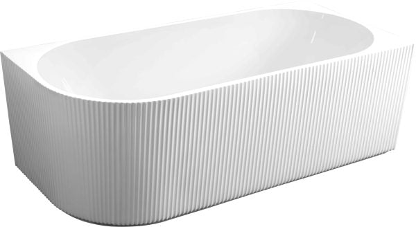 Rose 1500mm V-Groove Right-Hand Corner Matt White Bathtub