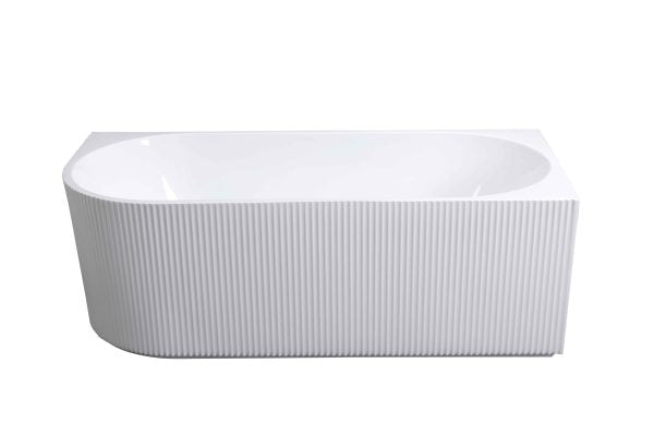 Rose 1500mm V-Groove Right-Hand Corner Matt White Bathtub