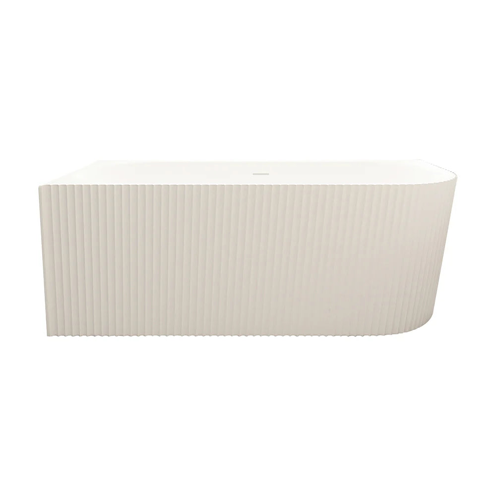 Rose Left Corner Bathtub V-Groove Matt White 1500mm/1700mm