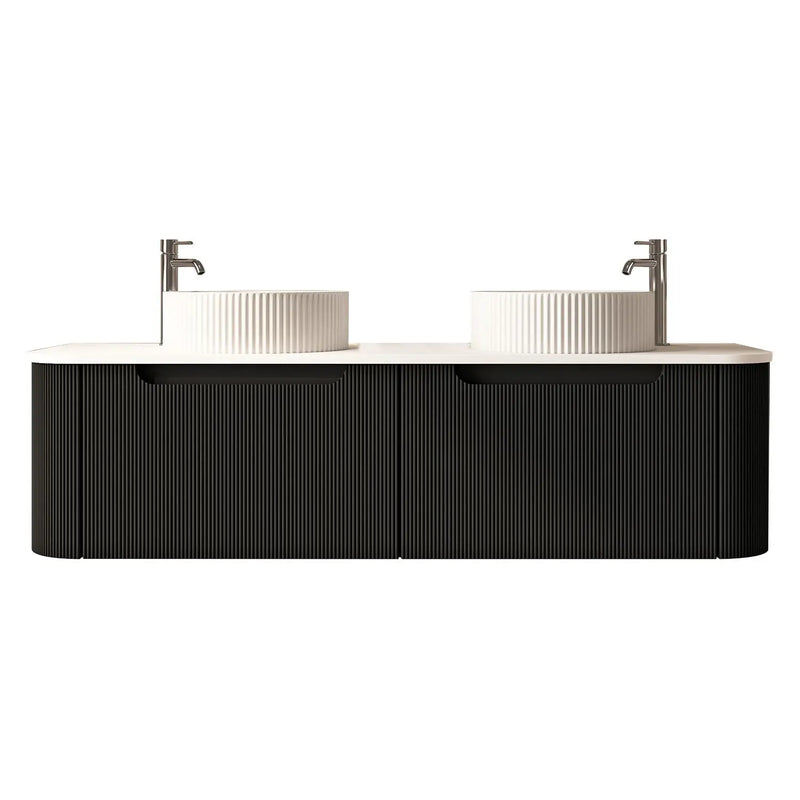 Rome 1500mm Wall-Hung Cabinet - Matt Black mercioaustralia
