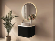 Rome 600mm Wall-Hung Cabinet - Matt Black mercioaustralia
