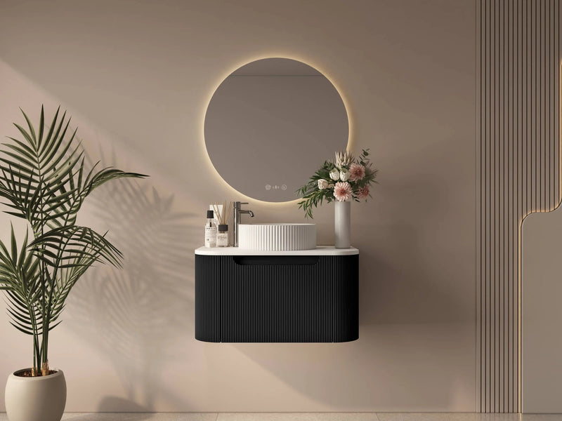 Rome 750mm Wall-Hung Cabinet - Matt Black mercioaustralia