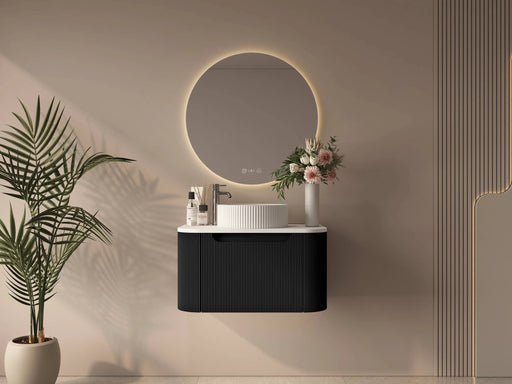 Rome 750mm Wall-Hung Cabinet - Matt Black mercioaustralia