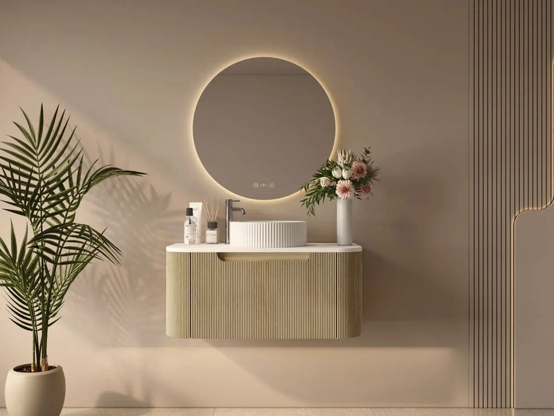 Rome 900mm Wall-Hung Cabinet - Bur Oak mercioaustralia