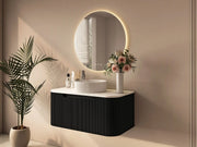 Rome 900mm Wall-Hung Cabinet - Matt Black mercioaustralia