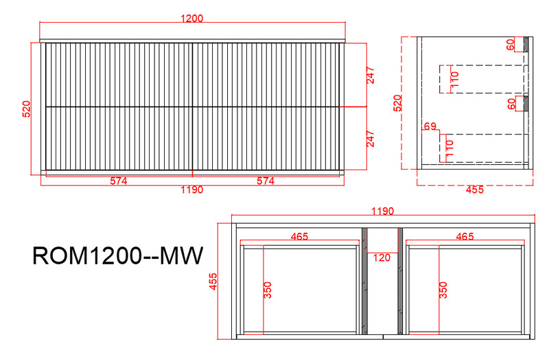 Fluted PVC Wall hung Matt white vanity  ( cabinet only ) - FIL Kitchen Bathroom