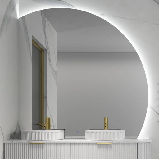ROMAN FRAMELESS ARCH LEFT CORNER LED MIRROR TRIO COLOUR 1500X1500MM - FIL Kitchen Bathroom